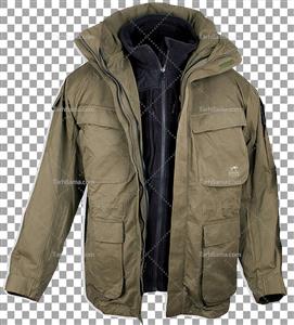 تصویر دور بری شده کت خاکی رنگ مردانه